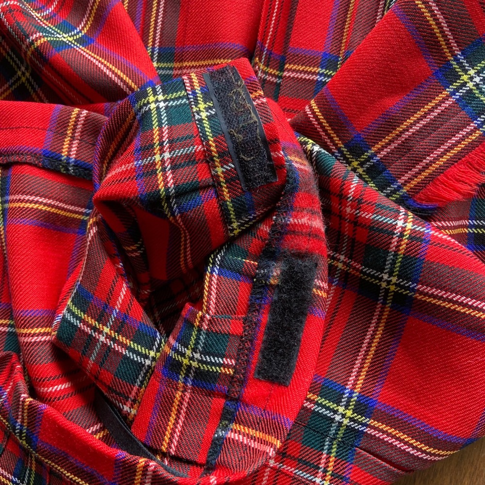 Vintage Meigle Kilt Skirt Women Pure Wool Red Plaid Pleated Buckle Made Scotland - Picture 8 of 15